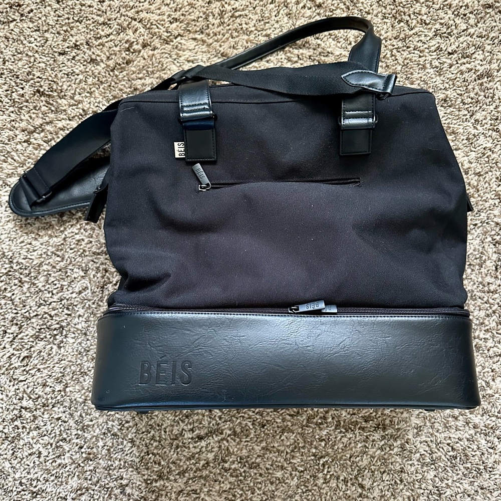 BEIS Black mini weekender